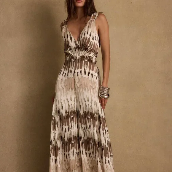 12th Tribe Salinas Abstract Satin Jumpsuit Size XLXL - Picture 2 of 3